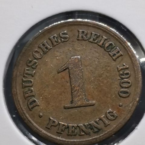 Tyskland 1 pfennig 1900 D(Darmstadt) Deutches Reich, German Empire