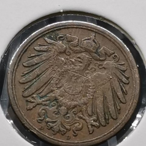 Tyskland 1 pfennig 1900 D(Darmstadt) Deutches Reich, German Empire
