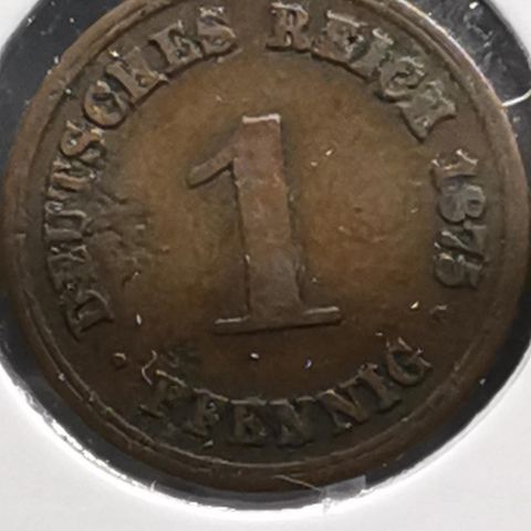 Tyskland 1 pfennig 1875A (Berlin) Deutches Reich, German Empire