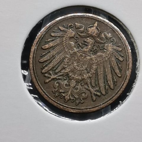 Tyskland 1 pfennig 1913 F(Stuttgart) Deutches Reich, German Empire