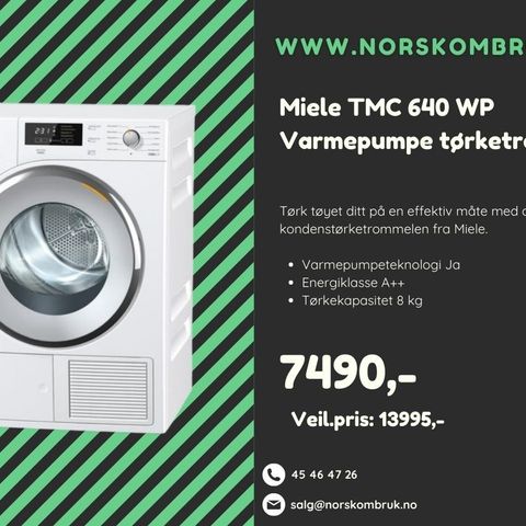 Miele TMC 640 WP Varmepumpe tørketrommel