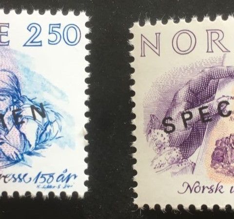 Norge 1984 Norsk ukepresse 150 år NK 959 og 960 Specimen Postfrisk