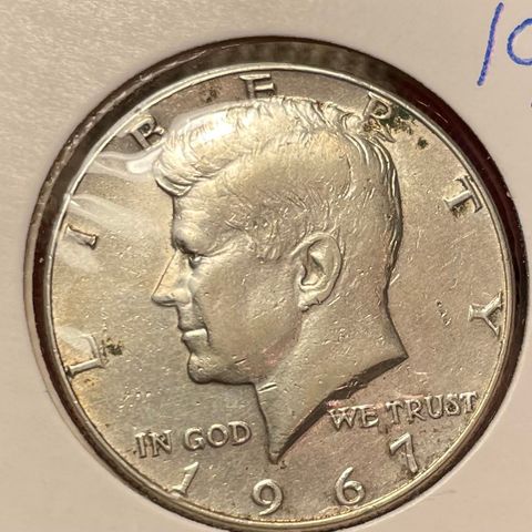 USA ½ dollar, 1967 Kennedy Half Dollar  .400 sølv