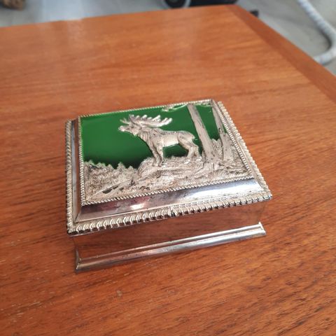 Vintage Smykkeskrin med motiv av elg