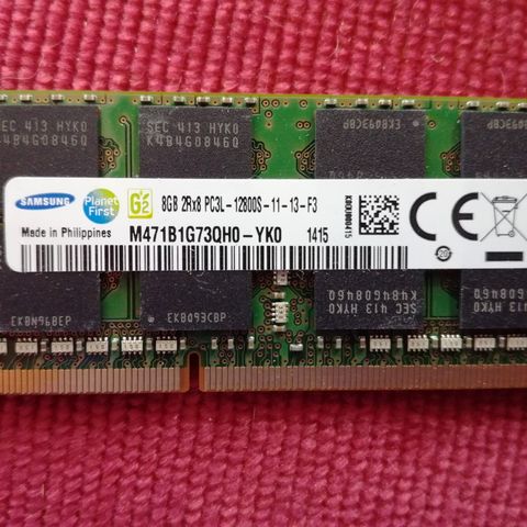 8GB Samsung / 12800s / 1600MHz / SODIMM DDR3 / DDR3L RAM