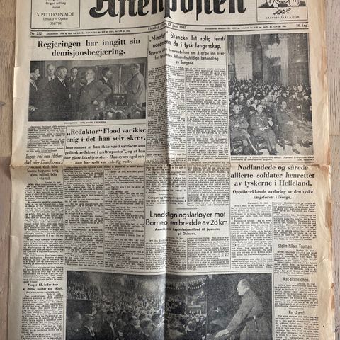 Aftenposten A 12.06.45: Skancke (siste henrettede i 1948) lot 50 dø i Tyskland.
