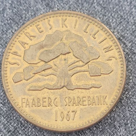 MEDALJE / SPARESKILLING. Faaberg sparebank 1967