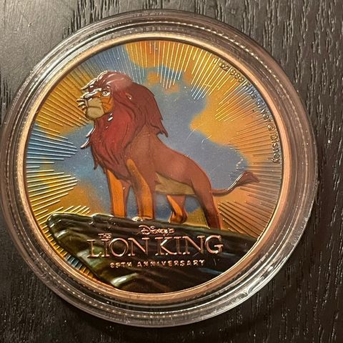 The Lion King 1 oz 2019 - gullbelagt sølvmynt