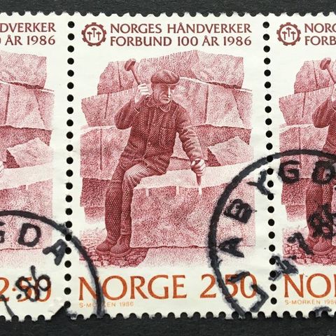 Norge 1986 Norges Håndverkerforbund NK 992 Tre-stripe Stemplet
