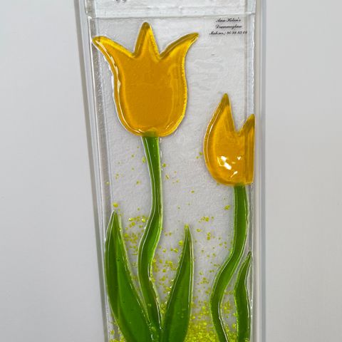 Glass kunst - veggbilde tulipan