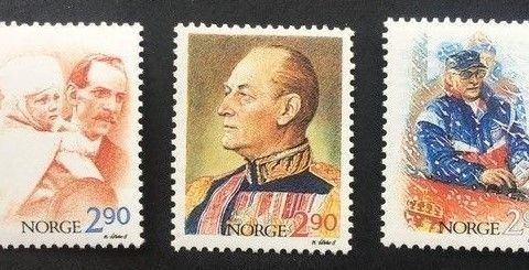 Norge 1988 Kong Olav V 85 år NK 1046 - 1048 Postfrisk