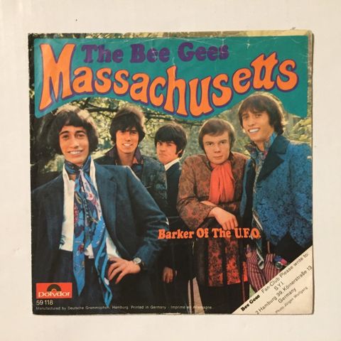 BEE GEES / MASSACHUSETTES - OBS! OBS! KUN TOM COVER - IKKE PLATE - OBS! OBS!