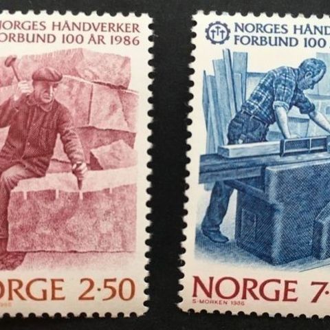 Norge 1986 Norges Håndverkforbund 100 år, NK 992 og NK 993. Postfrisk