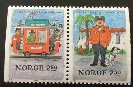 Norge Thorbjørn Egners eventyrverden NK 964 og 965 S 15 par Postfrisk