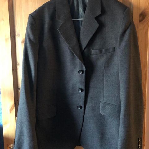 NY MØRK GRÅ DRESSJAKKE/BLAZER I ULL, STR. XL