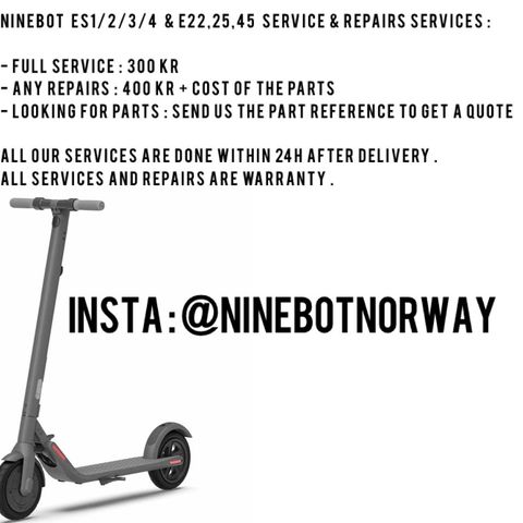 Ninebot Es1/2/4 /E22 ,25,45 ,Gmax / E-Wheels/parts // repairs services / Xiaomi 