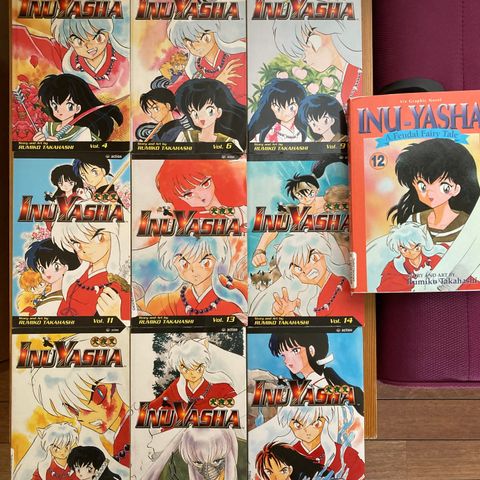 Inuyasha manga vol. 4, 6, 9, 11, 12, 13, 14, 16, 17