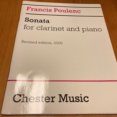 FRANCIS POULENC - SONATA FOR CLARINET AND PIANO - REVISED EDITION, 2000