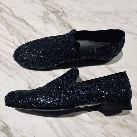 Jimmy Choo Navy Sloane Loafers