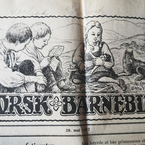 Kr 5 NORSK BARNEBLAD 1927 9 STK