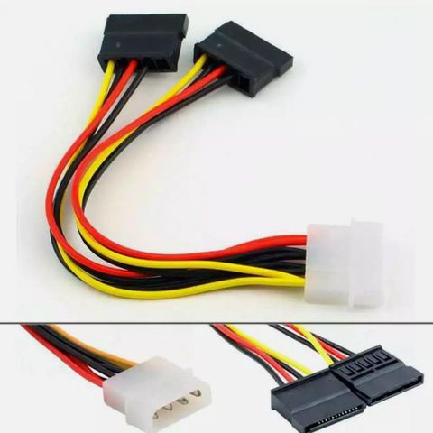 Pc Strømforsyning kabel fra IDE til dobbelt SATA Tilkobling