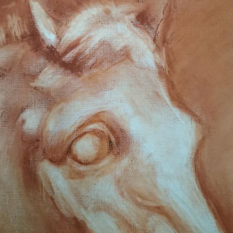 Nydelig maleri av hest. Kunstverk.