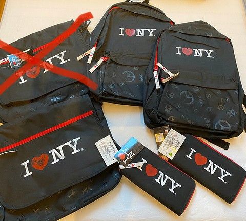 Ny «I love NY» PC-bag/veske, ryggsekk og lommebok