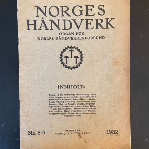 Norges håndverk - Organ for Norges Håndverkerforbund