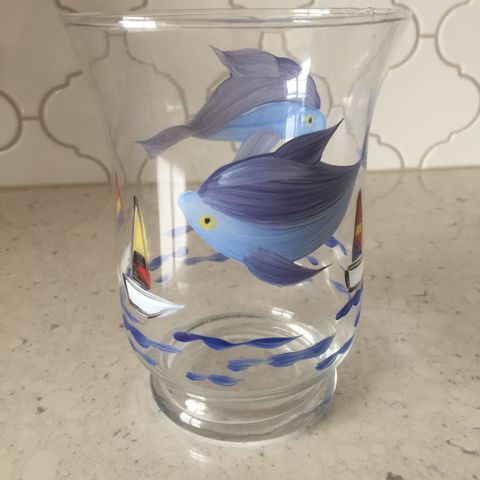 Hand-Painted Glass Vase