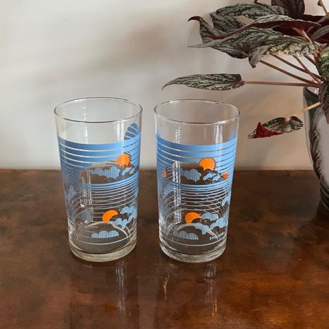 2stk retro/vintage drikkeglass