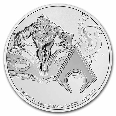 2022 Niue 1 oz Sølv $2 DC Comics Justice League: Aquaman