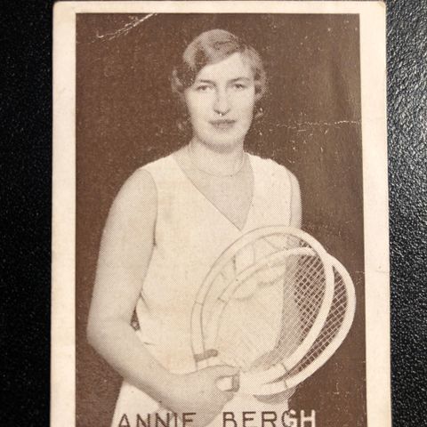 Fru Annie Bergh Oslo Tennis Golf sigarettkort NM 1930 Tiedemanns Tobak
