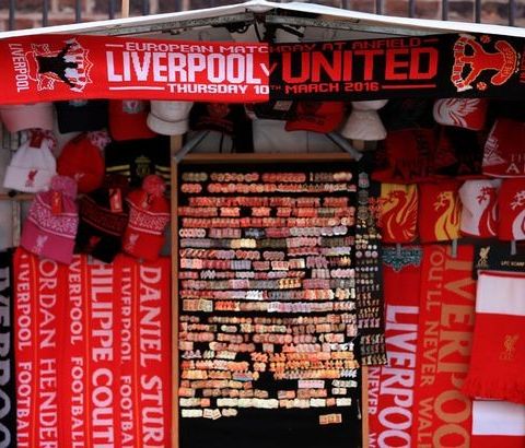 Liverpool halv og halv skjerf kamp | Liverpool half and half scarves match