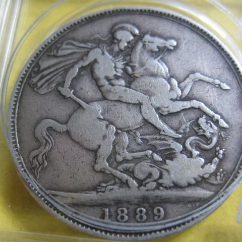 1 Crown  1889 sølv Dr.Victoria sølv