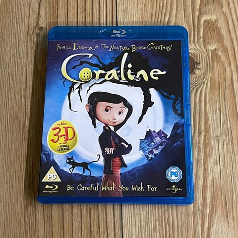 Coraline og den hemmelige dør - Blu-ray med filmen på 2D og 3D