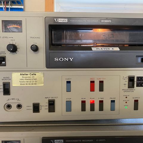 SONY VO-5800-PS U-MATIC HI/LOW BAND EDIT VIDEO RECORDER