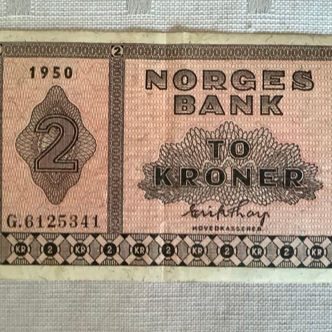 2 kroner, seddel, 1950-årgang