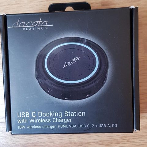 DACOTA PLATINUM USB-C-DOKKINGSTASJON OG QI-LADER selges!!