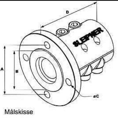 Klemflens 4" 25mm 80x60mm Volvo Penta