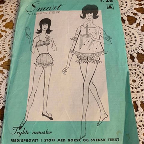 Smart Symønster Babydoll fra 1960 tallet