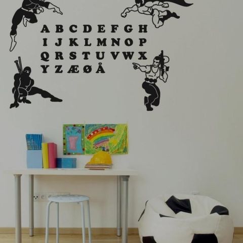 Superhelt alfabet - wallsticker