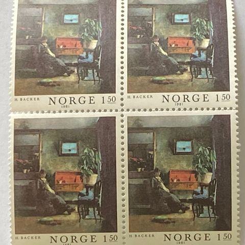 Norge 1981 Norsk Malerkunst V Harriet Backer NK 895 4-blokk Postffrisk