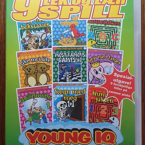 9 Lek og Lær Spill - Young IQ (PC CD Spill)