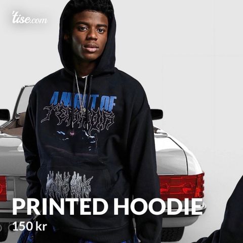 Hoodie med print