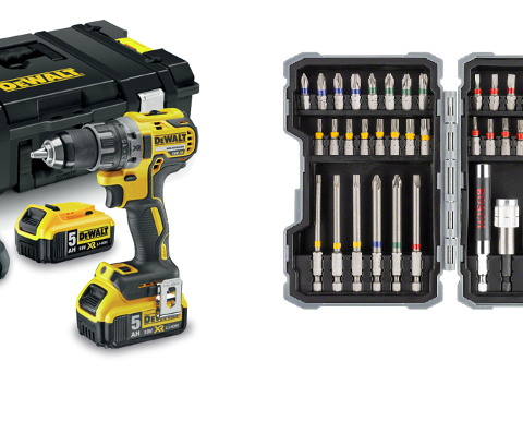 Utleie - Batteridrevet Dewalt DCD791 Drill/Skrutrekker + bitsett