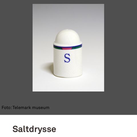 Salt og Pepperdrysse fra Porsgrunn Porselen ønskes kjøpt.