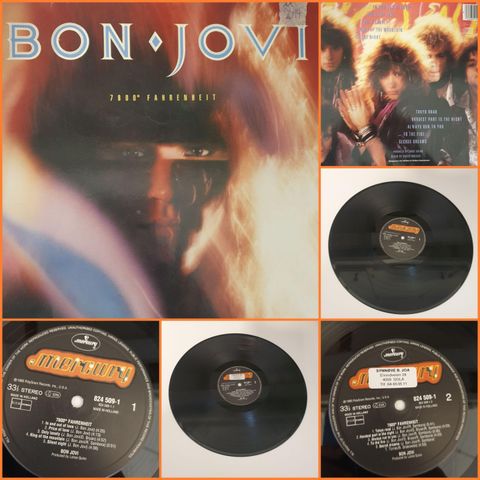 VINTAGE/RETRO LP-VINYL "BON JOVI/7800 FAHRENHEIT 1985"