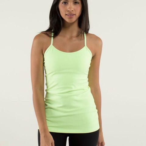 Lululemon Power Y Tank Luon treningstopp i gulgrønn, str. XS