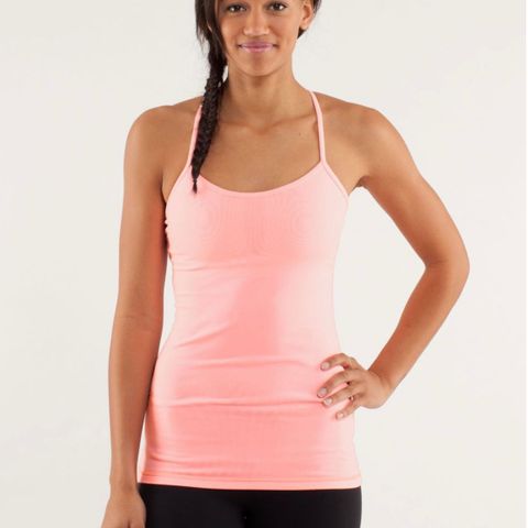 Lululemon Power Y Tank Luon treningstopp i lysrosa, str. XS