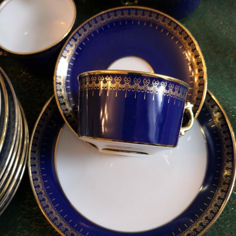 Romanov, kaffe servise. Golden collection. Cobalt.